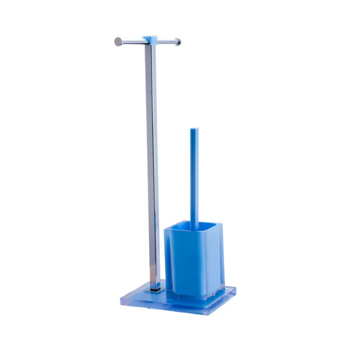 מברשת מונחת SQUARE עם מחזיק נייר ניקל בצבע כחול פטרול