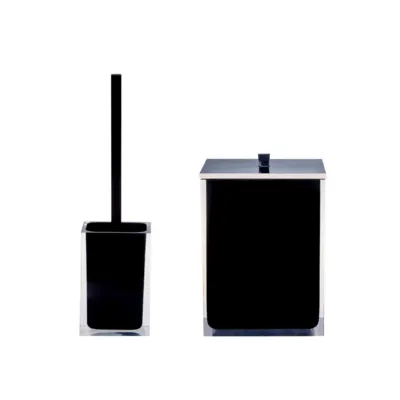 סט פח ומברשת SQUARE בצבע שחור