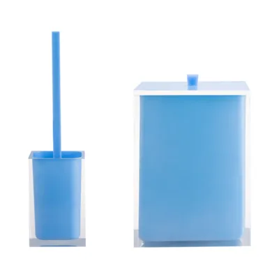 סט פח ומברשת SQUARE בצבע תכלת