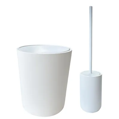 סט פח ומברשת מסגרת CLASSIC בצבע לבן